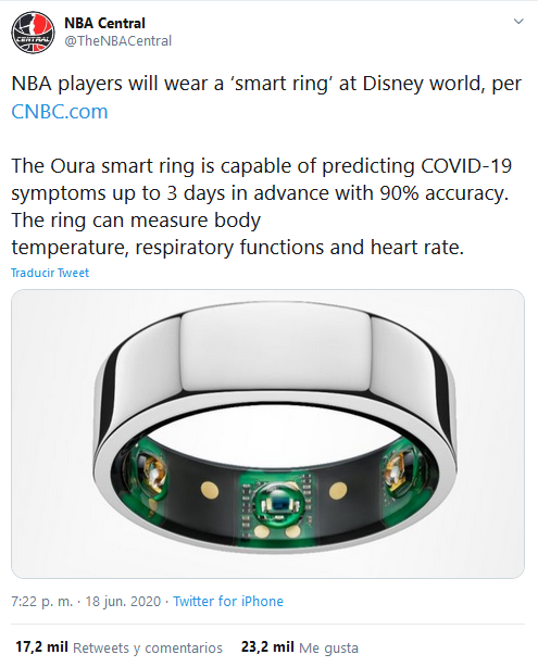 Probamos Oura, el anillo inteligente que usan en la NBA contra la Covid