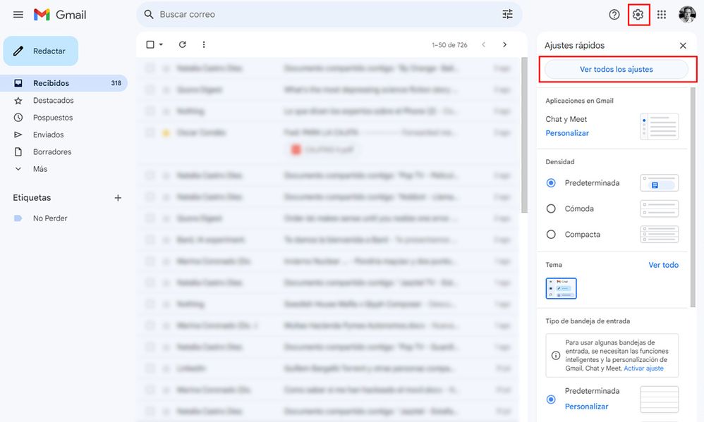 Respuesta automática en Gmail.