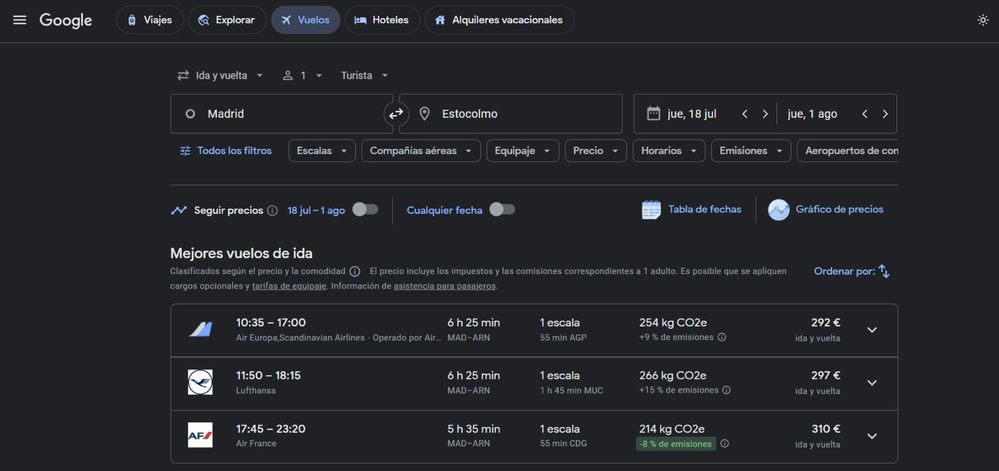 IA viajes Google Flights