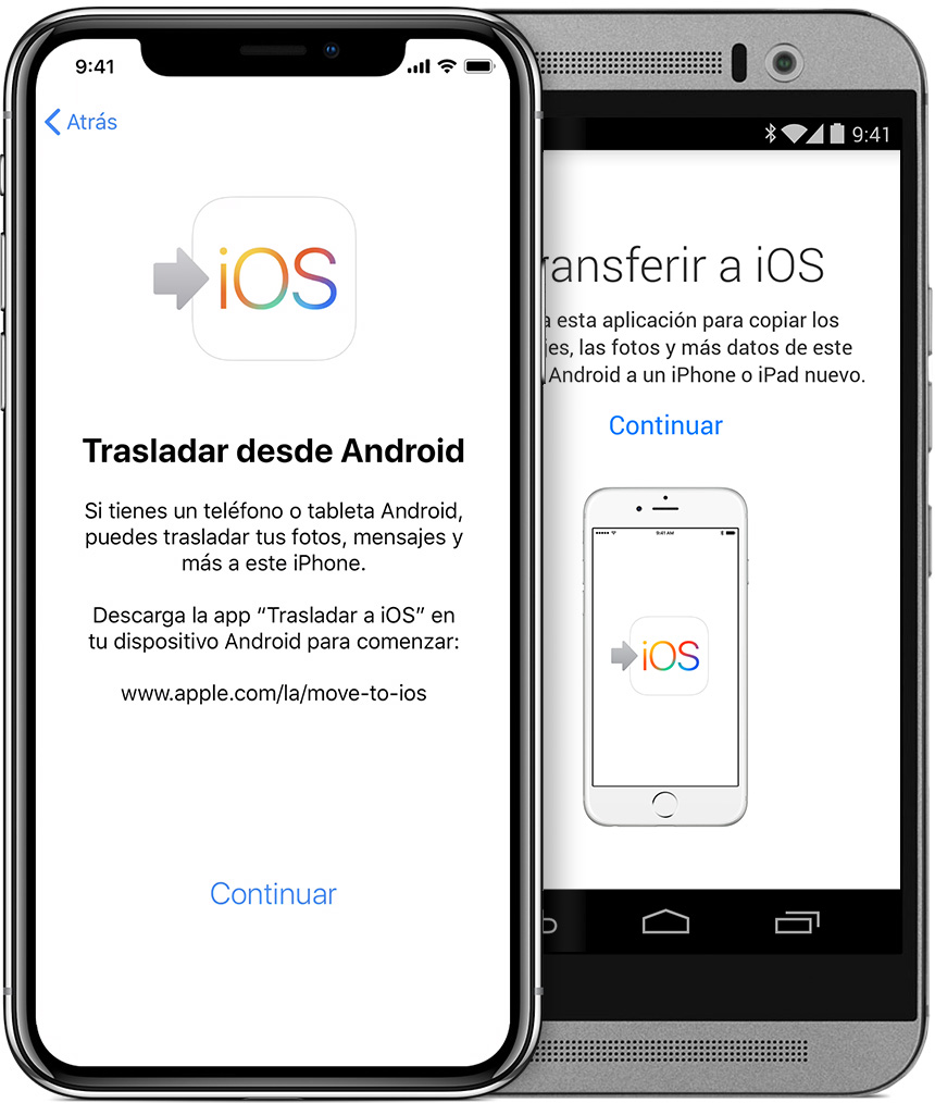 Trasladar contenido de Android a iPhone, iPad o iPod touch